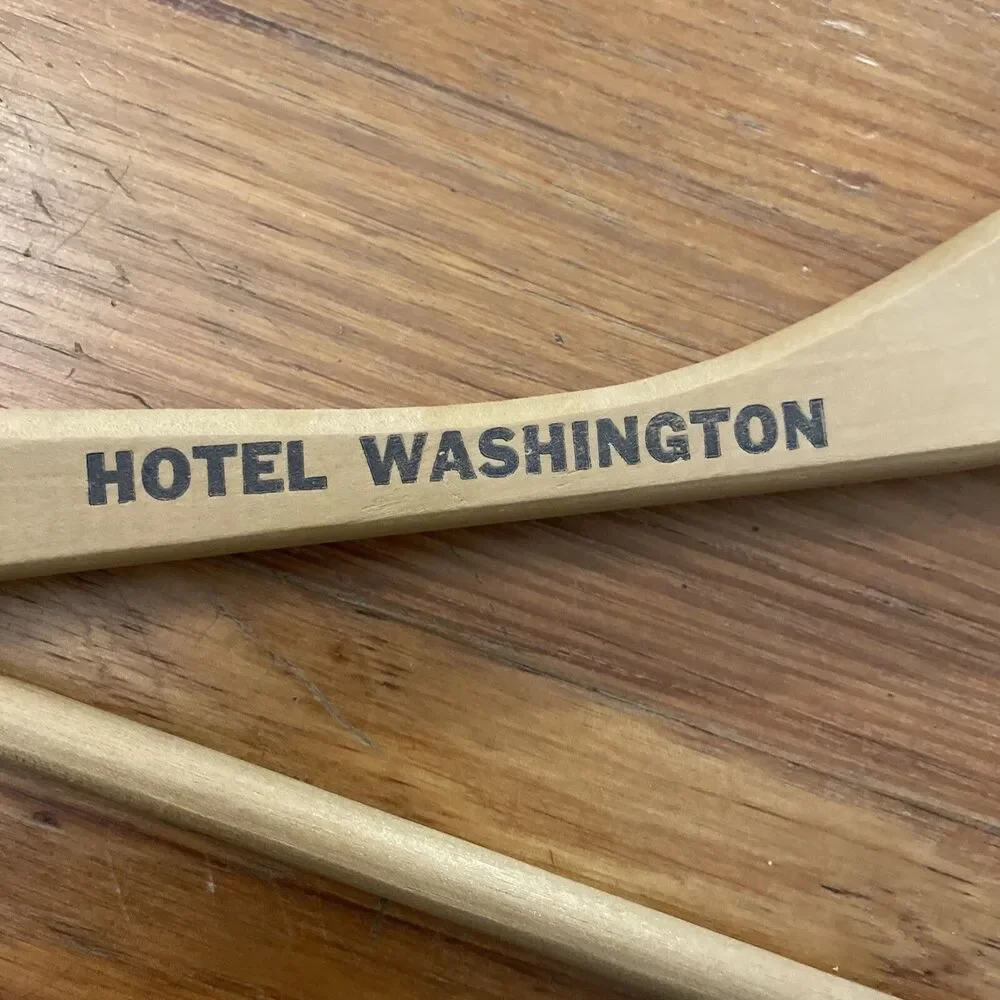 Vintage Wood Clothes Hanger Hotel Washington D.C. District of Columbia